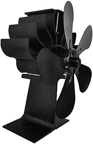 LIXFDJ kamin radijator Štednja energije 5 oštrice na toplotni pogon štednjak ventilator Log drveni gorionik tihi Crni Kućni kamin ventilator efikasna distribucija toplote proizvod br.: WW-19
