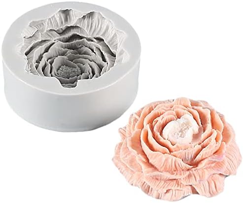 3D peony cvijeće kalup za svijeće, silikonski kalup za smolu kalup sapuna kalup torta fondant plijesni ručno izrađene obrtna smola svijeća