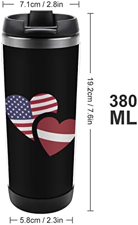 Latvija američka zastava Travel krigle za kavu sa izoliranim šalicama od nehrđajućeg čelika dvostruka