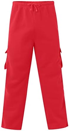 Ymosrh Althelic pantalone za muškarce Muški uže za labavljenje struka Solid u džepni pantalone u