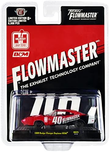 1969 punjač Daytona HEMI # 40 crvena sa grafikom Flowmaster ograničeno izdanje na 6600 komada širom svijeta 1/64 Diecast Model automobila m2 mašine 31500-HS29