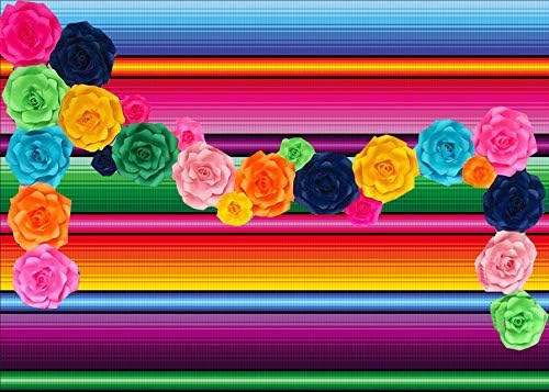 Fanghui 7x5ft boja Fiesta tema fotografija pozadina pruge Meksički Festival desertni stol za djecu pozadina dekoracija Baby tuš Party Banner Photo Booth rekviziti