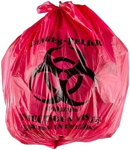 Crvena izolacija zarazne Biohazard otpad vreća visoke gustoće 17 x 18 & # 34; - 100 posjeta