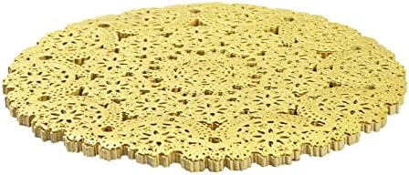 60 pakovanje zlatnih papirnatih radnika 10 inča, okrugla medaljon čipka, vjenčani ukrasni placemati