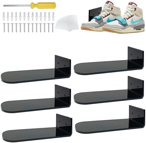 A & H Zier 6 pakovanje cipela s policom za cipele za tenisice prikaz zidne cipele plutajuća polica Akrilni