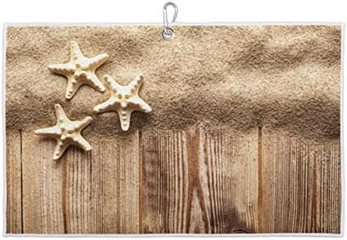 Starfishes pijesak drvene daske Golf ručnik za golf torbe sa Clip za muškarce & amp ;žene Golf Accessories