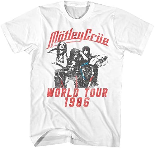 Motley Crue 1981 Američka Heavy Metal Rock Grupa Svjetska Turneja Bijela Majica Za Odrasle