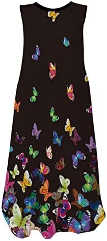 Zervoba ženska ležerna haljina bez rukava duga haljina cvjetna tiskana Split Maxi haljina ljetna