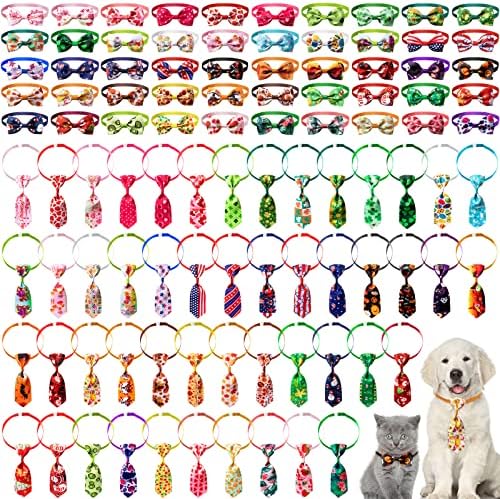 100 komada božićnog ljubičasta kravate sa 50 kravata za pse i 50 psećih kravata Podesive bobove za pse Ogrlice