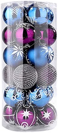 ALIMITOPIA 24kom Božić Ball Baubles,2.4 Shatterproof miješanih slika uzoraka Hang Balls privjesak