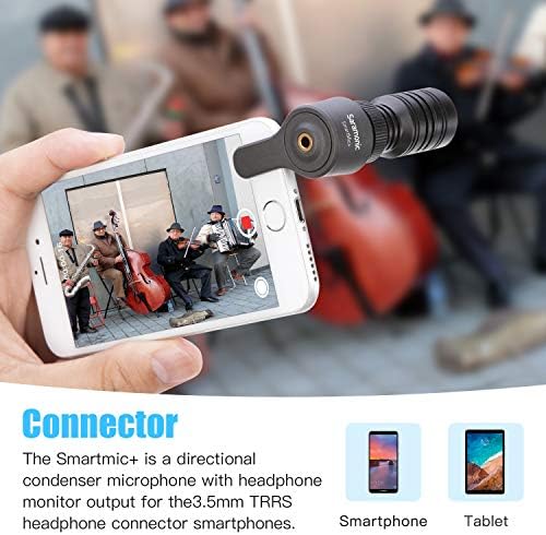 Saramonski plug & Play 3,5mm TRRS Mini sačmarić mikrofona za pametni telefon, Android iPhone Mic za Youyube Vlog Intervju Studio za snimanje video zapisa