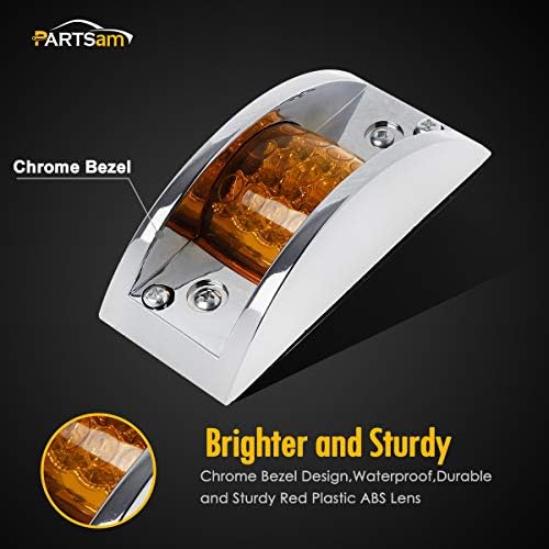 Partsam 6x 4-4 / 5 pravougaoni Hromirani oklopni klirens & amp; bočno Marker svjetlo 12 LED Amber