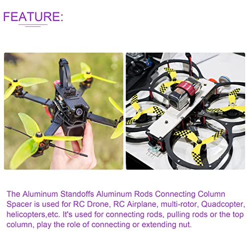 Dmiotech 2 pakovanje m3x10mm aluminijumski krug odstojnog kruga za krug za RC FPV drone DIY dijelovi zelene boje