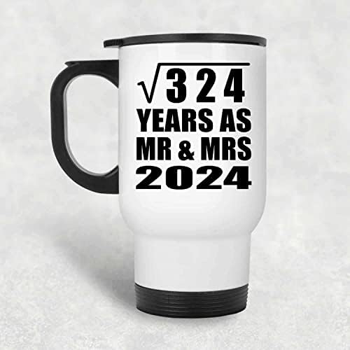 Dizajnirati kvadratni korijen 18. godišnjice od 324 godine kao g. I MRS 2024, bijela putnička krigla