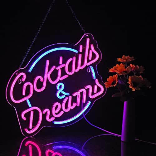 Kokteli i snovi neonski znak za zidni dekor Neonski natpisi sa prekidačem za prigušivanje LED neonski natpisi spavaća soba pivski Bar Neonski svjetlosni znak Hotel Party Club uredska umjetnička svjetla