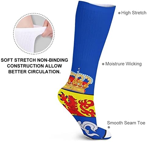 Hessen Njemačka zastava Sportske čarape Tople cijev čarape Visoke čarape za žene Muškarci Tužerni