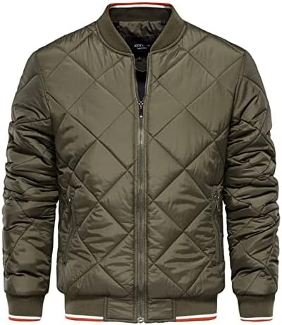Xiaxogool Winter Jackets za muškarce, muške plus veličine štandacke jakna prekrivena dijamantski uzorak bomberni jakne Zip Ležerni kaput