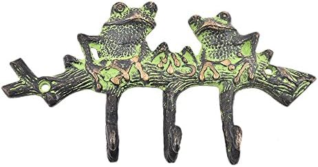 Indijska polica ručno rađene 4 komada višebojne mesingane žabe kaputi kaputi zidne kuke Ključevi za vješalice