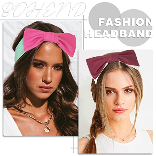Bohend Bow Headbands široke pletene trake za kosu 3kom Head Bandana Travel Stretchy Sport Yoga Hair Accessories For Women and Girls 