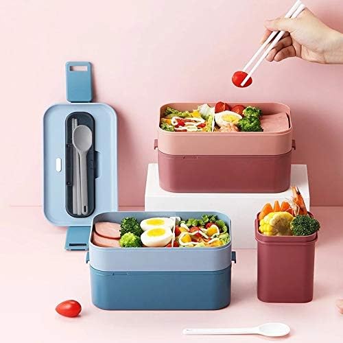 SJYDQ dvostruka bento kutija Prijenosni vanjski kontejneri za skladištenje hrane nepropusni japanski stil kutija za ručak sa kutijama za hlađenje