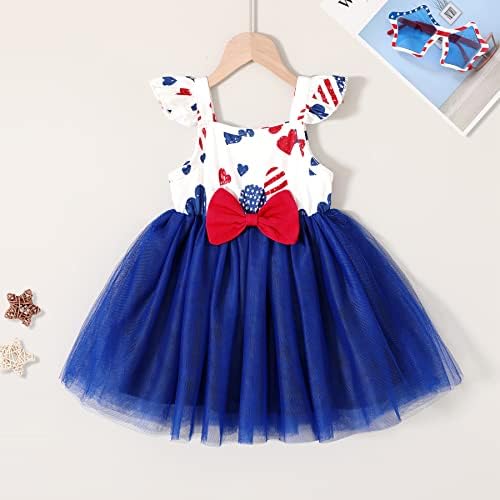 Mamami 2pcs Toddler Baby Girl 4. jula SAD Dress Haljina Američka zastava bez rukava Print Princess Tutu haljina