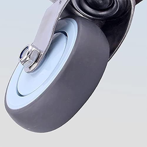 YZHH 4 kom gumenu gumenu strugu za okretni kotač s navojem M12, okretni namještaj od 360 stupnjeva u obliku kočnice, kapaciteta 320kg, za kolica