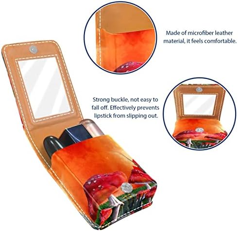 Mini ruž za usne sa ogledalom za torbicu, Magic Mushroom Portable Case Holder Organization