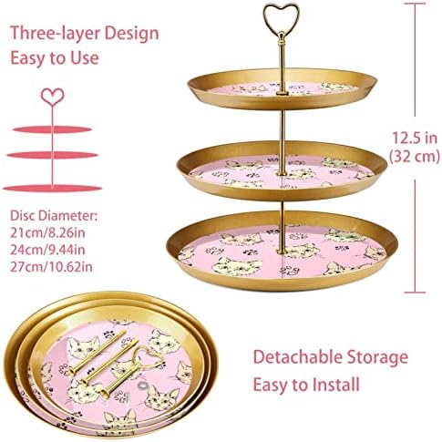 3 resied stalak za desert Cupcake Voće ploča Plastična držač za posluživanje za zaslon za vjenčanje za