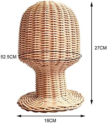 Leefasy rustikalni stalak za šešire, stoni Samostojeći držač perika izdržljiv lagani stalak od ratana za dekoracije za zabave u restoranima, 52, 5cmx18cmx27cm