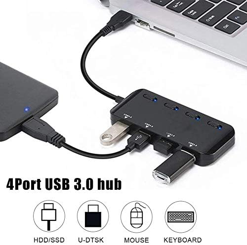 CHYSP USB3. 0 Hub，4 Port High Speed Splitter Micro USB Hub Tablet Laptop računar Notebook