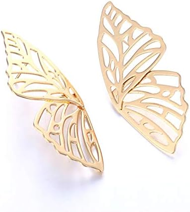 Flzaitian Fashion Hollow Big Butterfly Drop Dangle naušnice zlato pretjerano leptir krila ličnost Stud Naušnice