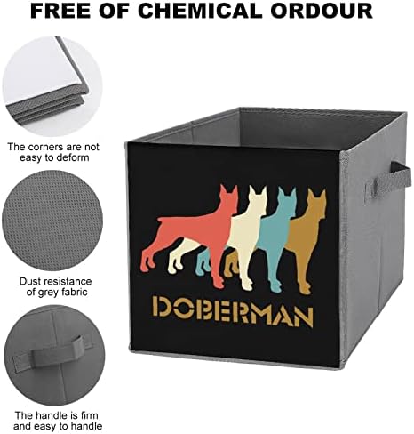 Vintage Doberman pinč velike kocke Storage Bins sklopiva platnena kutija za odlaganje Ormara
