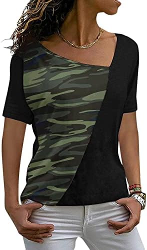 Ženske košulje dugi rukavi vrhovi za žene kratki rukav ljetna moda Casual čvrsta štampana majica u boji blok V