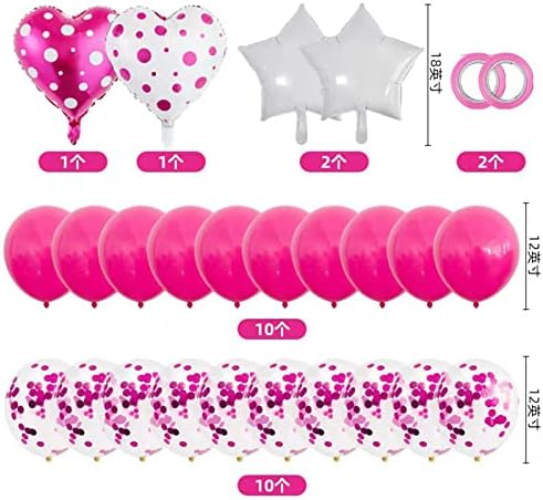 Baloni za dan zaljubljenih, 24 komada | Ružičasta dekoracija, srce u obliku srca, aluminijumska folija u
