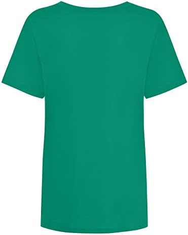 St Patrick Day Shirts for Women Gnome Printed Crew Neck Loose Fit Irish Shamrock Clover Graphic Summer Tee Tops