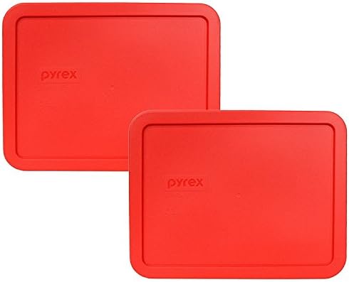 Pyrex 7212-kom 11 šolja crveni pravougaoni plastični poklopac, proizveden u SAD-u-2 Pakovanje