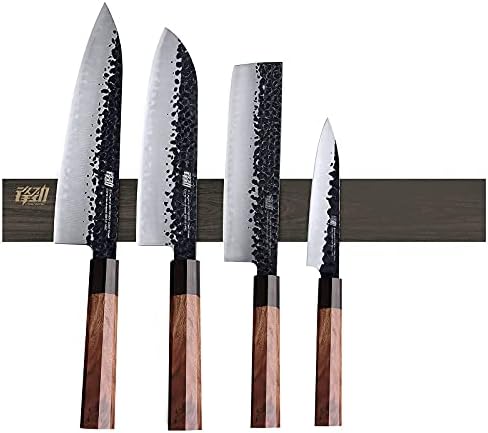 FINDKING 4kom Set noža Dynasty series-3 sloj 9cr18mov obložen čelik sa osmougaonom ručkom kuharski nož sa 18 magnetnom trakom za nož od bagremovog drveta