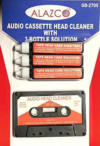 Audio vrpca za čišćenje kasete sa glavom W / 3 Čišćenje tekućine za čišćenje G mokrim Kit za održavanje Alazco
