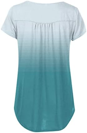 Ženski vrhovi Sakrij stomak tunika 2023 letnje kratke rukave majice Flowy Henley Shirt Casual Dressy
