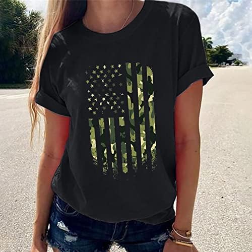 Ženska ljetna američka zastava Patriotska majica Dan neovisnosti Tee Tors 2023 Trendi ljetne majice