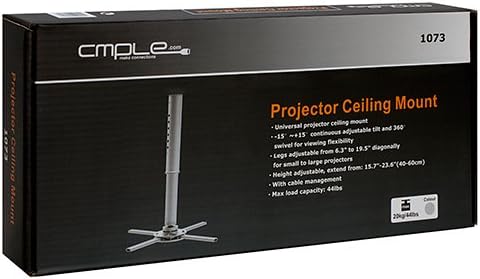 Cmple - Univerzalni plafon za projektore s podesivom visinom do 23.6 '' - srebro