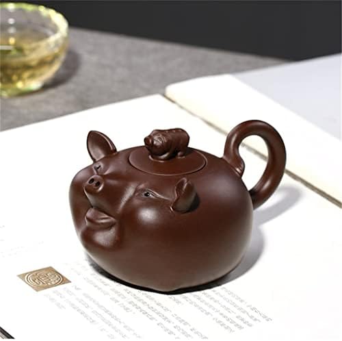 IRDFWH ručno izrađene ljubičaste blato svinja čajnik kreativni keramički oblik životinja čajnik kung fu čajnik