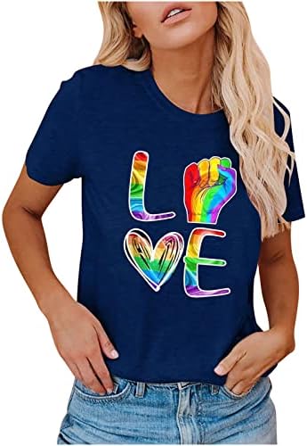 Ženske Tees Valentinovo kratki rukav majice Casual ljubavi srce štampane okrugli vrat bluze