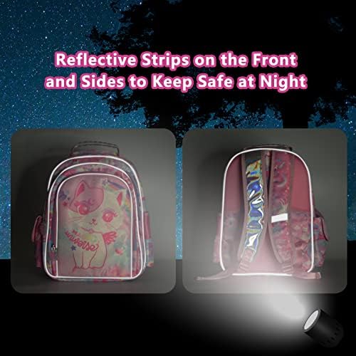 Ruksak za djevojčice 16-inčni slatki ruksak za mačke za djevojčice predškolsko vrtić osnovna djeca ruksaci za djevojčice Kawaii svijetlo ružičasti ruksak velikog kapaciteta