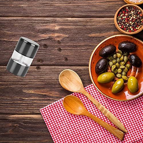 T-Mark Premium Set mlinca za moru i paprike - mlin za začin sa brušenim nehrđajućim čelikom, malim prenosivim keramičkim soli i paprikama
