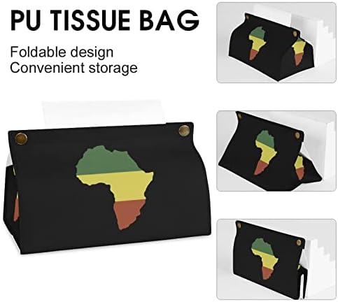 Afrika Karta Zastava Moderna PU kožnog tkivnog kutija Poklopac salvete Tkiva Držač za kocke za automobile