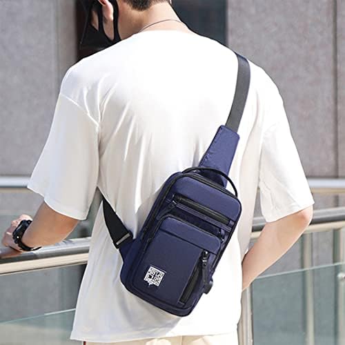 Qonioi Svetarna casual košara - Vodootporna torba na ramenu s pet džepova Crossbody Torba sa USB priključkom za priključak za slušalice, putni ruksak za planinarenje