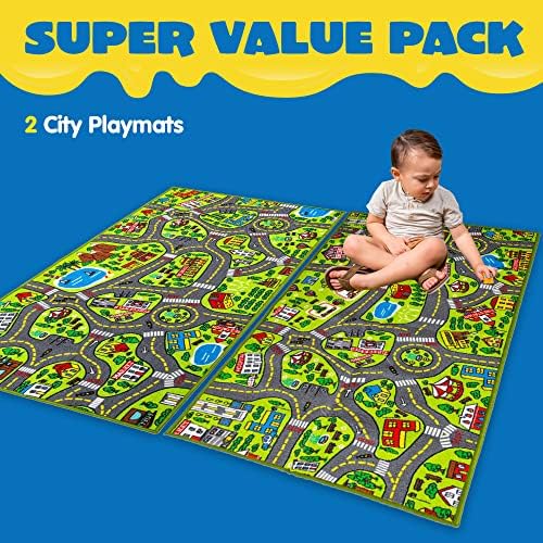 Joyin 2 Pack Playmat City Life City Carpet Playmat za djecu Starost 3+, Jumbo Igrač rug, City Prethod