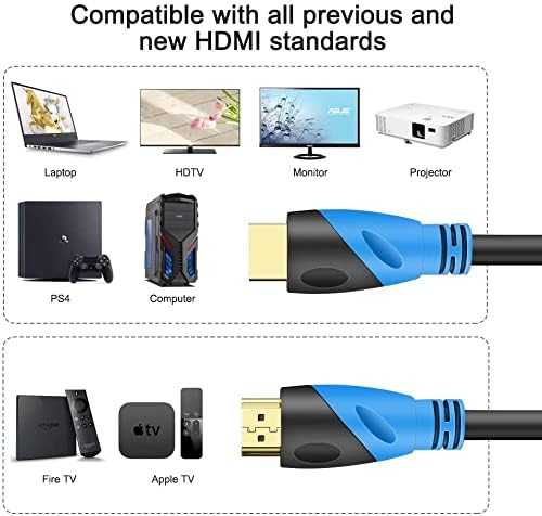 Rommisie 4K HDMI kabel 40FT ultra visokog brzina pozlaćeni konektori, Ethernet audio povratak, video 4k, fullhd1080p