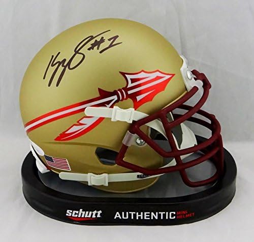 Kelvin Benjamin potpisao FL State Alt Gold Schutt Mini Helmet-JSA W Auth * koledž Mini šlemovi sa crnim autogramom